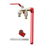 Columna surtidora de agua de acero inoxidable, Grifo doble de columna agua for jardín al aire libre acero inoxidable(Red,100cm/39in)