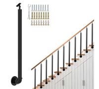 Columnas de balaustres de metal negro de montaje lateral con soportes de ángulo ajustables de 270° y kit de tornillos, valla de barandilla de poste de barandilla de escalera moderna y sencilla(80cm(31