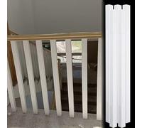 Columnas de barandilla de madera para escaleras de 95 cm de alto, postes recu para escaleras y porches, color blanco (juego de 5) para mejorar la seguridad y la seguridad