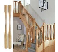 Columnas de repuesto modernas para barandillas de escalera, 2 elevadores decorativos de madera para escaleras de torsión, 5 x 5 cm, diseño cuadrado sólido para escaleras interiores