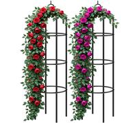 Columnas para rosas set de 2 negro 200x40cm