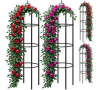 Columnas para rosas set de 4 negro 200x40cm