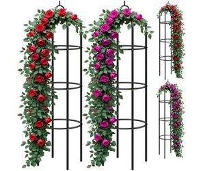 Columnas para rosas set de 4 negro 200x40cm