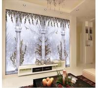 Columnas Romanas Pájaros En Vuelo Bosque Enredaderas Paisajes Nevados 3D Papel Pintado Pared Fácil Instalación Oficina Sala Estar Sofá Dormitorio TV Fondos Decoración-250cm×170cm
