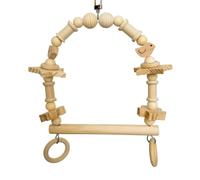 Columpio, bloques de madera, juguete de loro, columpio de arco con cuentas, accesorio de jaula para periquito, cacatúa, conure