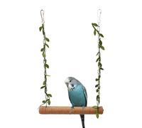 Columpio con Soporte de Madera para Loros, Accesorios para Jaula con 2 Ganchos de Metal para Periquito, Cacatúa, Pájaros del Amor, Pinzones