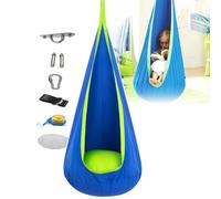 Columpio Cueva Colgante, Hamaca Tipo Cápsula, con Bomba De Aire Y Cojín Inflable, Carga Máxima De 80 Kg, Tela Resistente, para Interior/Exterior, Jardín Y Dormitorio.,Blue