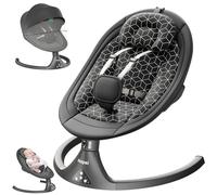 Columpio de bebé para bebés y niños pequeños, columpio eléctrico para bebé, columpio para recién nacidos con control remoto, 10 música, 5 velocidades, 3 posiciones de asiento, balancín para bebé de 0