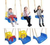 Columpio de bebé para niños 3 en 1, columpio para bebés, asiento de bebé, columpio con respaldo y cinturón de seguridad, 6 meses a 6 años, swing set columpio interior exterior -42 x 33 x 38 cm