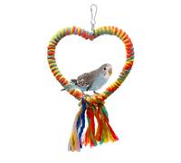 Columpio de cuerda para pájaros, 5.9 pulgadas de diámetro, juguetes colgantes de cuerda de algodón multicolor, juguete para loros pequeños, pájaros, escalada, jugar y relajarse