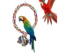 Columpio de Cuerda para Pájaros, Percha Circular de Algodón Multicolor, Juguete para Masticar y Escalar, Accesorio de Jaula para Mascotas