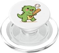 Columpio de Dinosaurio de béisbol. Lindo Dinosaurio Kawaii, Deporte PopSockets PopGrip para MagSafe