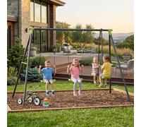 Columpio de jardín de 3 plazas con diseño de cara a cara, columpio infantil con capacidad de carga de 200 kg, columpio de metal para niños a partir de 3 años, resistente a la intemperie, con tablas