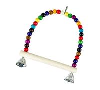Columpio de juguete para pájaros alegres con cuentas multicolor que fomenta la actividad de juego para mascotas, pájaros, loros, columpio con cuentas
