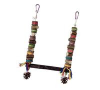 Columpio de loro, juguete masticable para colgar, bloque de madera natural, percha de pie segura para aburrimiento, enriquecimiento de pájaros, loro, masticable