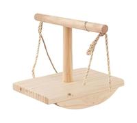 Columpio de madera natural para entrenamiento de pájaros, enriquecimiento de inteligencia para estimulación mental, equilibrios, ejercicio