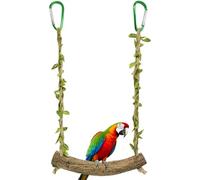 Columpio De Madera Natural para Periquitos, Swing Colgando Juguetes para Loros, Columpios para Pájaros Pequeños, Juguetes para Periquitos, Accesorios para Jaula De Pájaros, para Pájaros Pequeños