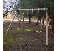 Columpio de madera Nori con 3 asientos