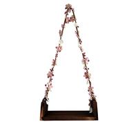 Columpio de madera para fotografía de recién nacido, con flores de vid, columpio para fotos de bebé, para juegos de asientos, accesorios de primera foto, asientos de columpio de madera
