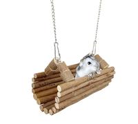 Columpio De Madera para Hámster para Mascotas Pequeñas, Tabla Colgante para Ejercicios De Equilibrio, Hamaca Colgante, Cama De Madera, Parque Infantil para Hámster (Semicircular)