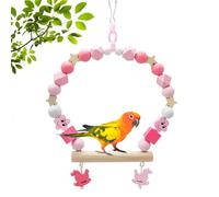 Columpio de madera para loros y pájaros ornamentales, soporte para jaulas, juguete masticable para periquitos, cacatúas, mynah, pájaros del amor y pinzones