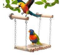 Columpio de madera para pájaros, accesorios colgantes para jaula de pájaros | Columpio para loros de pie para masticar | Jaula de perca para loros | Juguetes de madera para loros | Juguetes de soporte