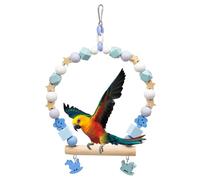 Columpio de madera para pájaros, juguete de soporte para loros, jaula de pájaros, juguete de ejercicio para periquitos, conures, pájaros del amor, pinzas, Mynah