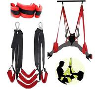 ̣ σ Columpio De Marco De Puerta De Hamaca De Nailon Rojo Con 5 Correas, Regalos Para Hombres Y Mujeres, Explora Nuevas Posiciones De "baile"