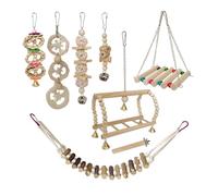 Columpio de molienda para pájaros de todos los tamaños, juguete para masticar, jaula para pájaros, juguete para escalar, cacatúas, desgarro de madera Natural, compromiso, 8 Uds, equipo de ejercicio