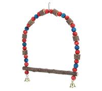 Columpio de Pájaro Colgante, Juguetes de rejaula de loro con cuentas coloridas para aliviar el aburrimiento de pie para periquitos Pequeño