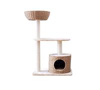 Columpio de sisal para Gatos - Torre de árbol para Gatos Columpio Universal para Gatos Four Seasons - Arena para Gatos de Varios Niveles Villa ture Centro de Actividades Puente Colgante Escalera