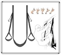 Columpio De Yoga Colgante Antigravedad, Columpio De Felpa De Cuero Negro para Todas Las áreas De Ocio