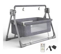 Columpio eléctrico ajustable para cuna de bebé con música Bluetooth, balanceo de 3 velocidades y diseño plegable para recién nacidos, perfecto para uso junto a la cama