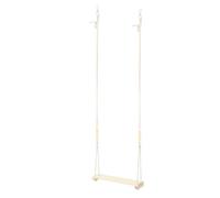 Columpio Escalera para Loros Cuentas de Madera, Colgante | Metal y Madera Beige, Clips de Fácil Sujeción, para Canarios y Jaulas Domésticas