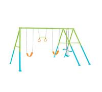 Intex Columpio Doble, Estructura Metal, con balancín Doble Plaza y Trapecio, Altura Regulable, hasta 240 kg, Columpios niños 3-10 años, Juegos Exterior, Certificado CE (59002)