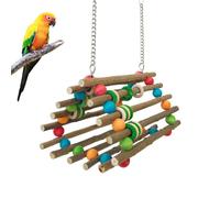 Columpio masticable para pájaros, túnel oscilante de madera, juguete masticable para pájaros, juguete triangular para reducir la soledad de los pájaros, juguete de escalada para jerbos, gorriones,