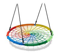 Relaxdays Columpio Nido, Niños y Adultos, Capacidad hasta 150 kg, Altura Regulable, 100cm Ø, Balancín Jardín, Multicolor