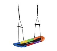 Columpio Nido Ovalado Relaxdays, para niños y Adultos, 150 kg, con Asas, BT: 123 x 45 cm, Multicolor