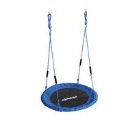 Columpio Nido Relaxdays, Redondo, Asas Acolchadas, para niños, Ajustable, Exterior, Ø: 100 cm, hasta 100 kg, Azul