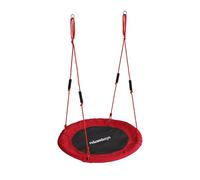 Columpio Nido Relaxdays, Redondo, empuñaduras Acolchadas, para niños, Ajustable, Exterior, Ø: 100 cm, hasta 100 kg, Rojo