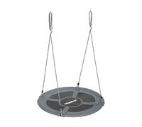 Columpio Nido Relaxdays, Redondo, XL, hasta 300 kg, niños & Adultos, Ajustable, Exterior, Ø: 100 cm, Gris