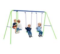 Columpio Outsunny Gloss para niños 3 en 1 con 1 columpio orientado hacia adelante y 2 asientos, columpio infantil Exterr