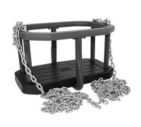 Asiento balancín para bebé de goma con juego de cadenas, columpio para bebé, color gris y negro