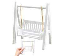 Columpio para muñecas, Columpio en Miniatura de 2 plazas a Escala 1:12, Muebles de casa de muñecas de Madera, Accesorios Decorativos para Casas de Aptos para Bricolaje para entornos