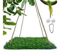 Columpio para pájaros - Alfombrilla de sisal natural con gancho, percha masticable en el centro de actividades, enriquecimiento para columpios de pájaros para cacatúas, periquitos