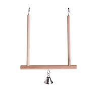 Columpio para pájaros con soporte de madera natural, hamaca para pájaros pequeños que juegan con jaula de periquitos de gallo, juguete gris africano para loros pequeños, para pájaros grandes