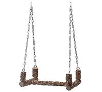 Columpio para pájaros de 38 cm, perca de loro, perca de madera natural, juguete para pájaros, periquitos, juguetes masticables para pájaros grandes, guacamayos, cacatúas, perca de madera, soporte