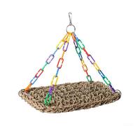 Columpio para pájaros de pasto marino y perca trepadora, plataforma colgante para pájaros pequeños en jaulas, apoya el ejercicio, masticación y comportamientos de descanso (M)
