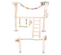 Columpio para pájaros, jaula de loro, columpio colgante para jugar para guacamayos, escalera de puente de madera para pájaros de tamaño pequeño para decoración de jaula