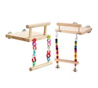 Columpio para pájaros para Jaula, Percha para pájaros Que se Adapta a la mayoría de jaulas estándar, Soporte de Madera para Ejercicios de Gimnasio para pequeños, StyleB